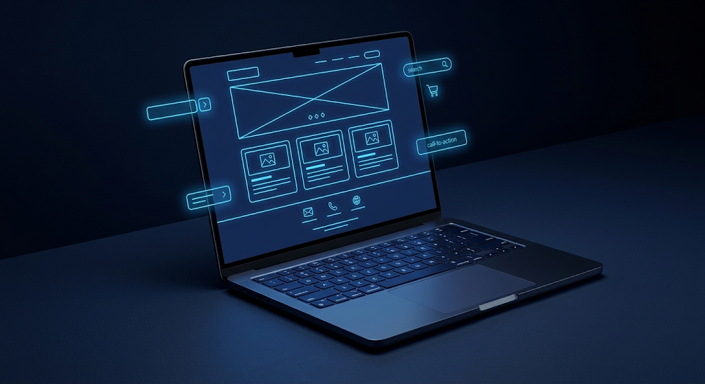 Website preview on a laptop